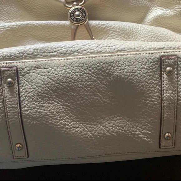 Dooney & Bourke Pebble Grain Logo Lock Bag - Bone - Picture 4 of 14